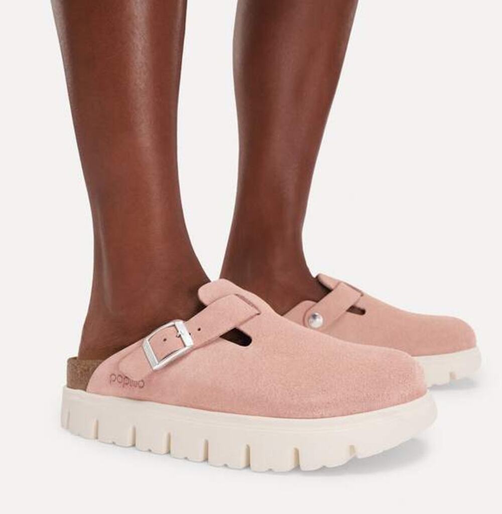 Birkenstock Papillio Boston Clog Pink Clay Suede Slip On Women's 40/US 9-9.5